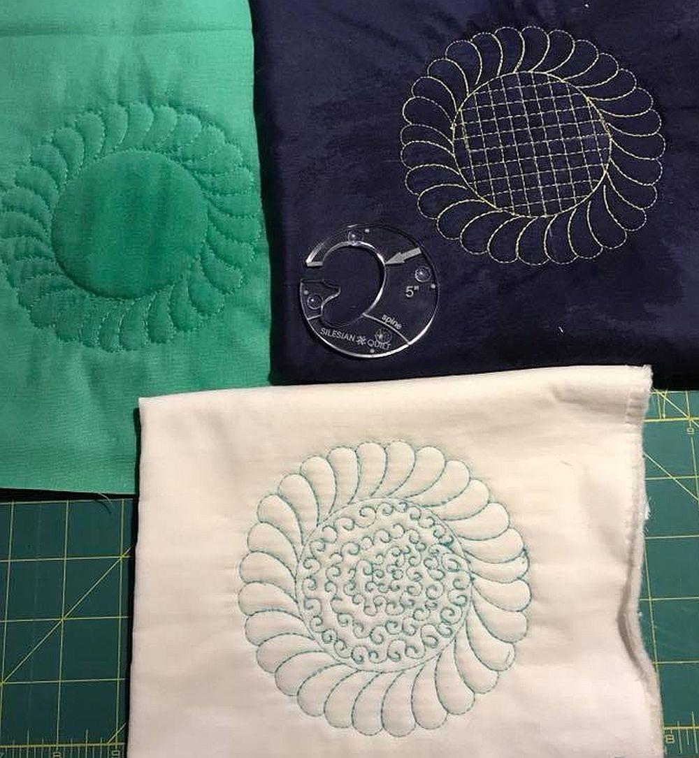 sq feather in a circle5 sampler